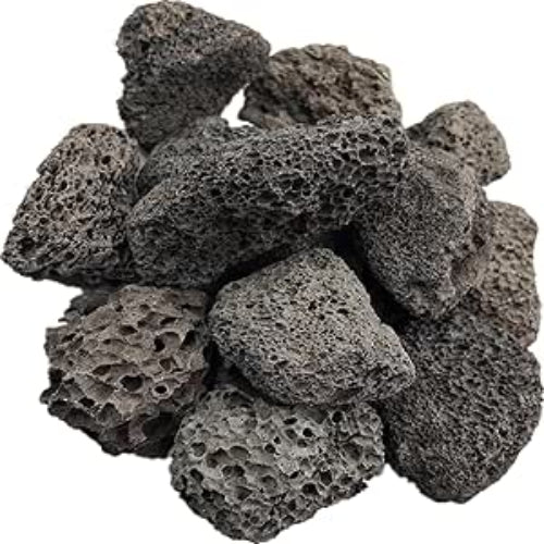 PureAquarium Natural Stone – Black Lava Stone - 2KG Bag